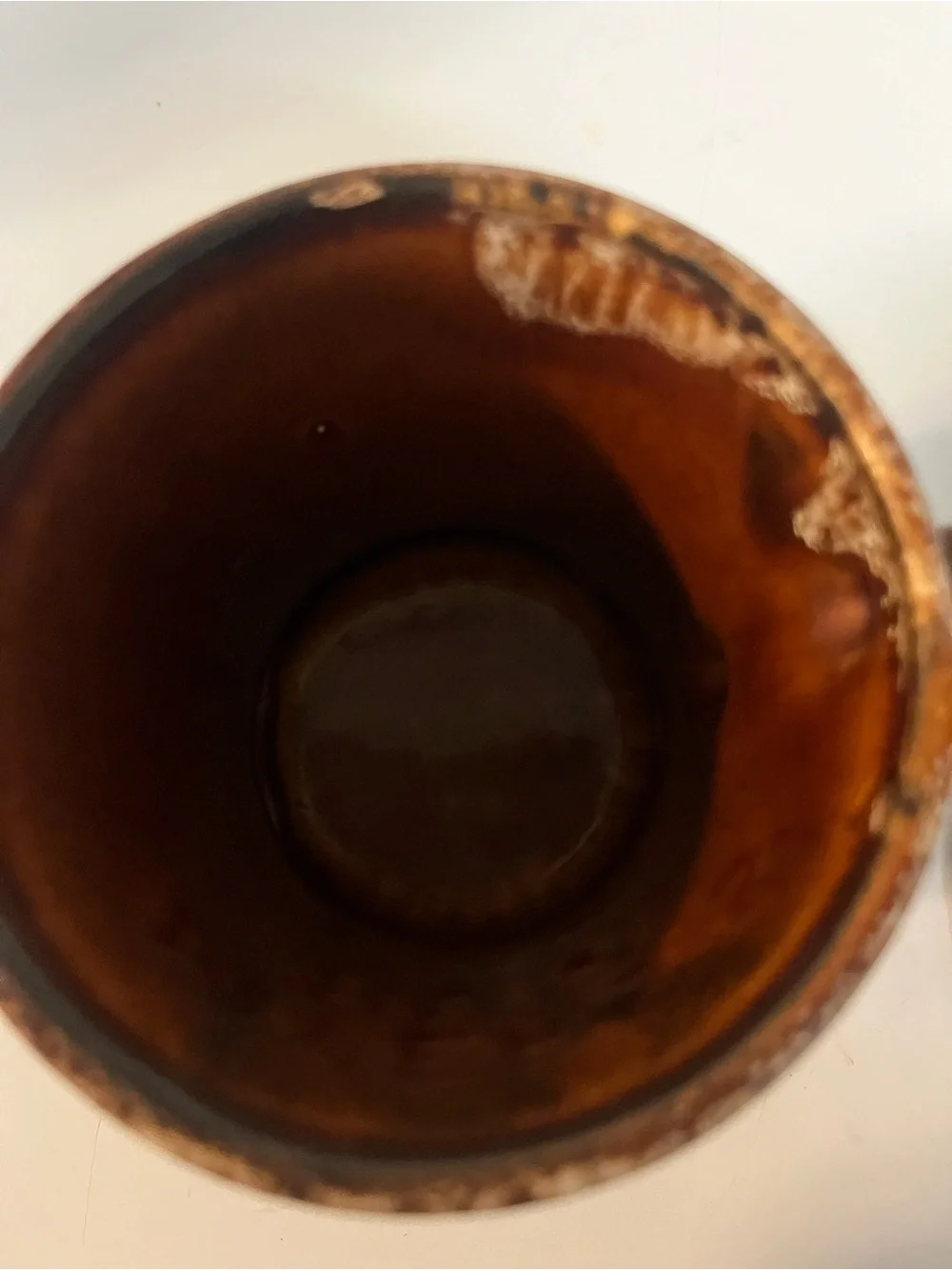 Vintage Myers’s Rum Pottery Mugs Set of 2 Brown Drip Glaze Fred Myers Baltimore